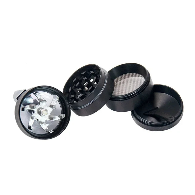 4-Layer Herb & Spice Grinder – 40mm Zinc Alloy Manual Hand Crank Mill