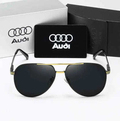 Audi UV400 Polarized AntiGlare Retro Flight Sunglasses Glasses for Motorcycle Classic FrogEye Outdoor Glasses Men Women 558