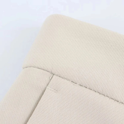 KONDALA 2026 Spring Summer Elegant Office Lady Solid Suits Fashion Slim Single Button Shrug Blazers Chic Zipper Flare Pants