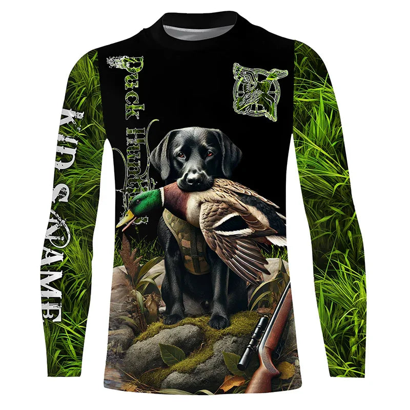 Men's 3D Wild Boar Camo Hunting T-Shirt – Long Sleeve Streetwear Tee