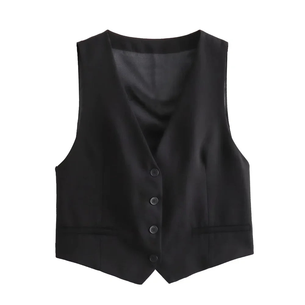 Autumn/Winter New Women's Wear New Fashion Style Slim Fit Short Tank Top Vest Wide Leg Pants Set
