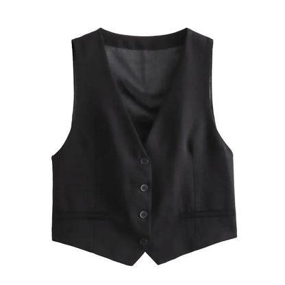 Autumn/Winter New Women's Wear New Fashion Style Slim Fit Short Tank Top Vest Wide Leg Pants Set