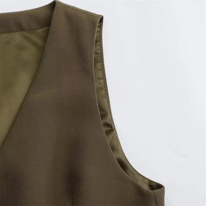 Autumn/Winter New Women's Wear New Fashion Style Slim Fit Short Tank Top Vest Wide Leg Pants Set