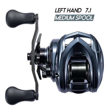 Baitcasting Reel – 12+1BB, 4 Gear Ratios, 6KG Drag, Left or Right Hand, Metal or Rubber Knob