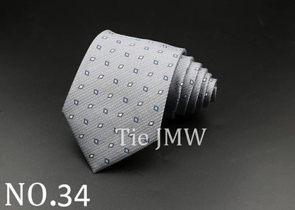 8 cm Tie Gravatas Newest Design Woven 8 cm Silk Necktie Wedding Business Suit Accessories Blue Man Dot Fit Group Party Office