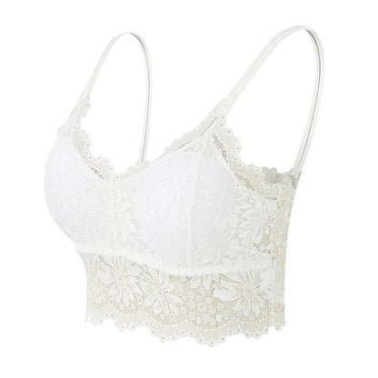 1PC Women Lace Bras Top Comfortable Bralette Solid Color Sexy Underwear Vest Female Hollow Out Wireless Lingerie Seamless Bra