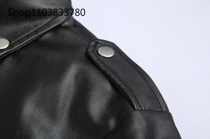 Men PU Leather Jacket Motorcycle Fashion Slim Fit Leather Coat Male Solid Turn-Down Collar Motorcycle Outwear Streetwear 4XL