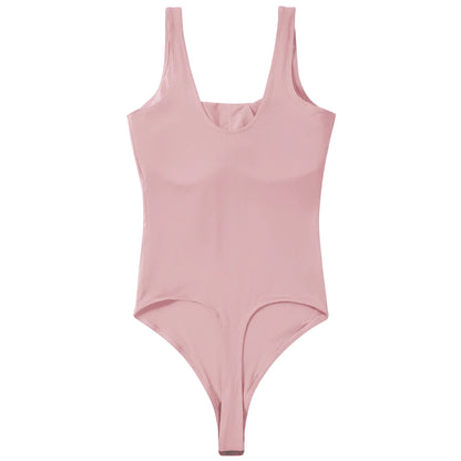 Bodysuits Women Sexy Body Suit One-Piece Romper Solid Sexy Sleeveless Square Neck Padded Tank Tops Jumpsuit Streewear Ladies