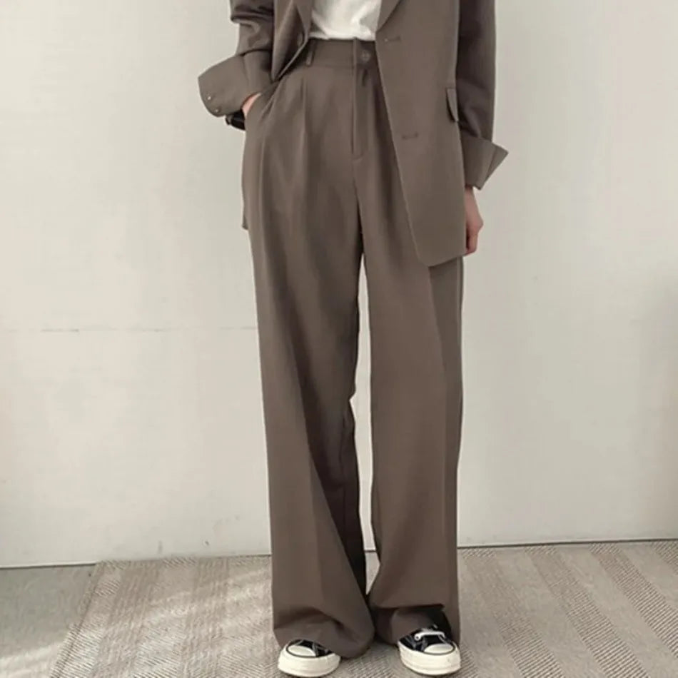 Spring Autumn New in Women's High Waist Loose Luxury Casual Set Pants Fashionable Elegant Comfortable Straight Leg Pants