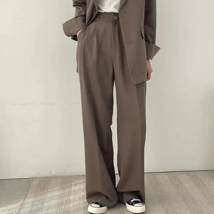 Spring Autumn New in Women's High Waist Loose Luxury Casual Set Pants Fashionable Elegant Comfortable Straight Leg Pants