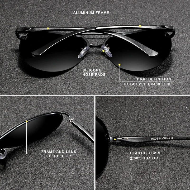 KINGSEVEN Brand Pilot Rimless Sunglasses Polarized UV400 Men Women Glasses Driving Eyewear