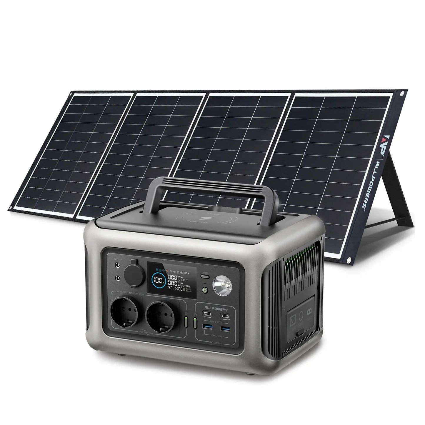 ALLPOWERS R600 Portable Power Station – 299Wh 600W LiFePO4, Solar Ready, UPS, 5-Year Warranty