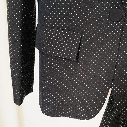 HIGH QUALITY New Fashion 2026 Designer Blazer Suit Set Women's Single Button Diamonds Beaded Camis Blazer Pants Suit 3pcs Set