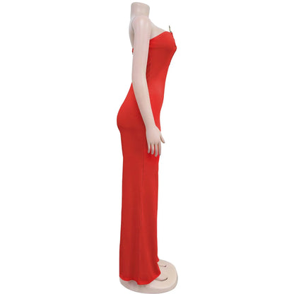 Summer Sexy Backless Women's Jumpsuit Fashionable Slim Fit Elegant Package hip Wide Leg Long Pants Female Party Jumpsuit 2025