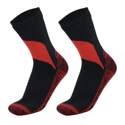 1 Pair Waterproof Hiking Socks Elastic Breathable Mid-Tube Skiing Socks Soft Foot Protection Wading Skiing Socks For Winter