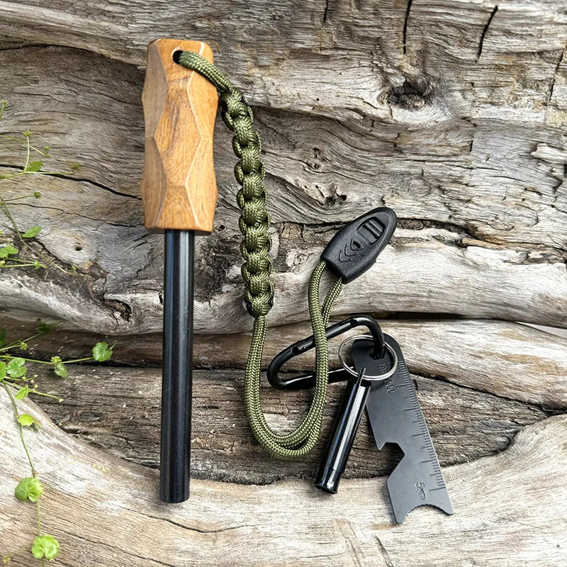Magnesium Flint Rod Fire Starter – Portable Emergency Fire Steel Kit Lighters for Camping & Hiking