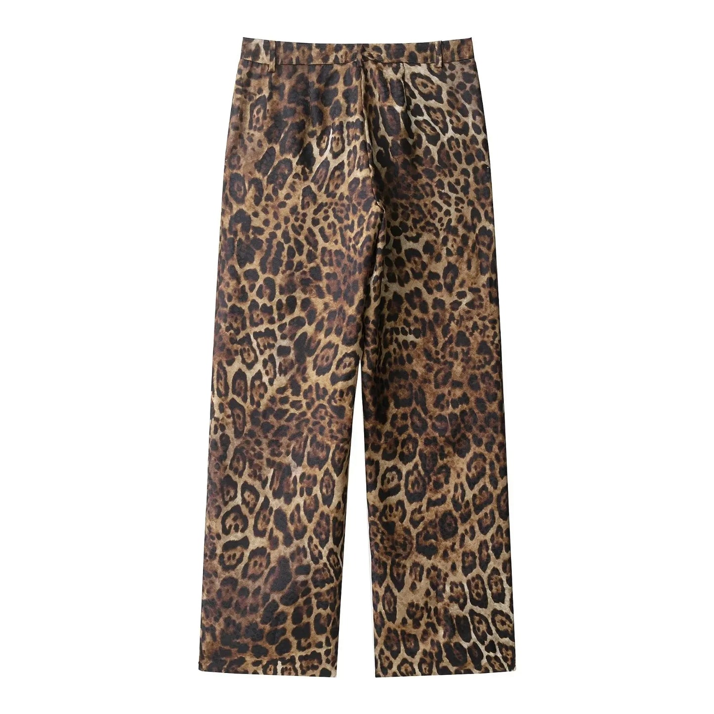 KONDALA Vintage Leopard Print Women Suits V Neck Sashes Long Sleeve Oversized Blazer+Wide Leg Pants Fashion 2025 Autumn Suits