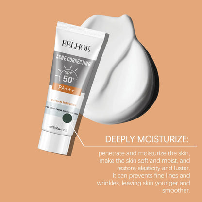 EELHOE 30g Vitamin E Sunscreen Long-lasting Moisturizing Anti-UV Anti-dry Skin SPF 50 Cream Maintains Elasticity Glow Skin Care