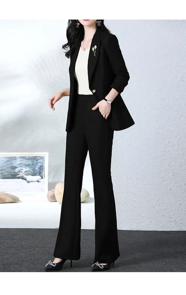 2025 Spring and Autumn New Fashion Blazer Coat Trousers Two Piece Women's Elegant Casual Suit Jacket Pants Set Female Clothing
