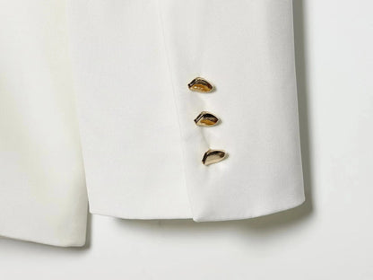 KONDALA Office Lady Chic White Women Blazer Suit Solid Long Sleeve Blazer Long Zipper Pants Fashion 2026 Spring Summer Suit