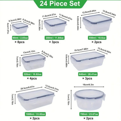 48-Piece BPA-Free Airtight Food Storage Set – 24 Containers & Lids with Labels