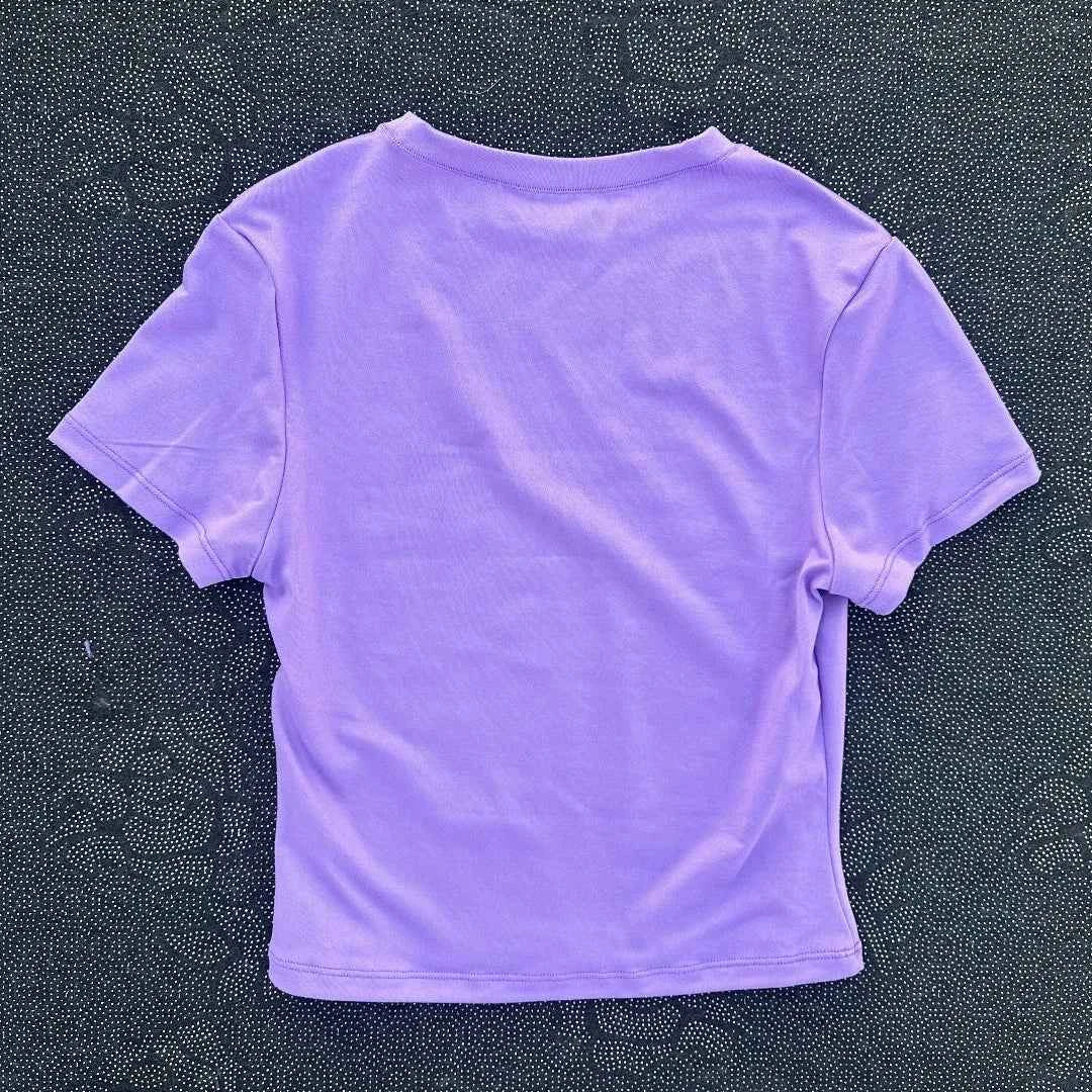 Solid color women's soft breathable yoga short-sleeved comprehensive training tight T-shirt with exposed belly button