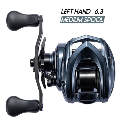 Baitcasting Reel – 12+1BB, 4 Gear Ratios, 6KG Drag, Left or Right Hand, Metal or Rubber Knob
