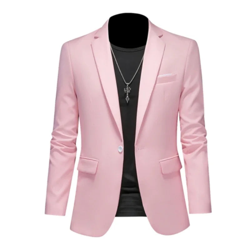 Boutique Fashion Suit Men's Slim Groom Wedding Suit Jacket Business Office Suit Casual Solid Color Suit Jacket