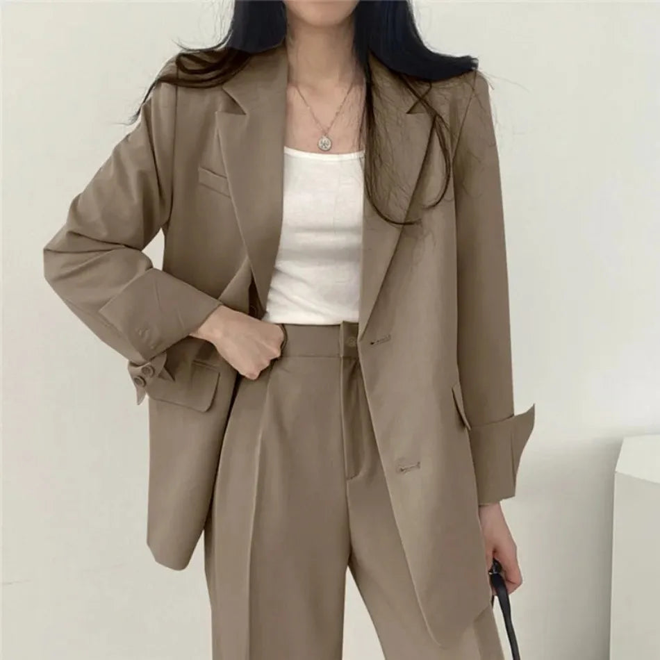 Spring Autumn New in Women's High Waist Loose Luxury Casual Set Pants Fashionable Elegant Comfortable Straight Leg Pants