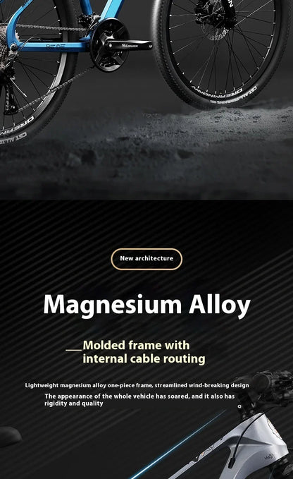 Magnesium Alloy26Inch mountain bike for adults men women, teenagers, and students33Speed Bike Disc Brake Shock Absorption