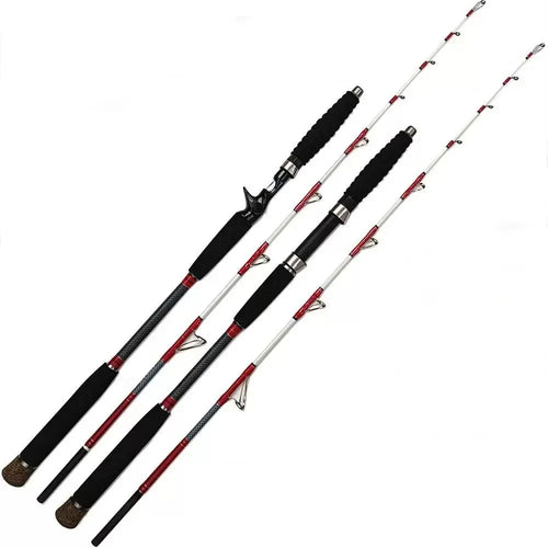 2-Piece Carbon Fiber Boat Fishing Rod – 1.6m, Casting & Spinning, Saltwater Offshore
