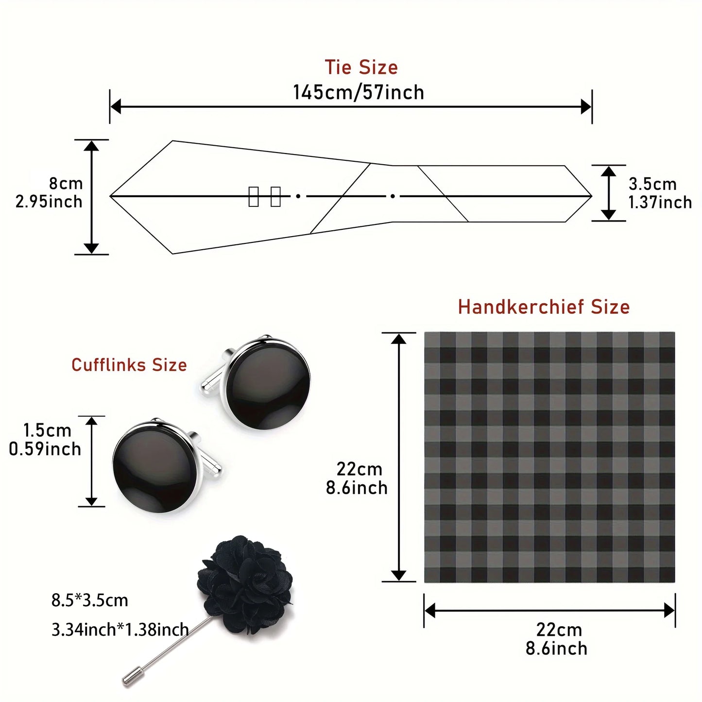 Luxury Mens Ties Floral Black Gold Ties Paisley NeckTie Pocket Square Cufflinks Brooch Set Men's Wedding Party Tie