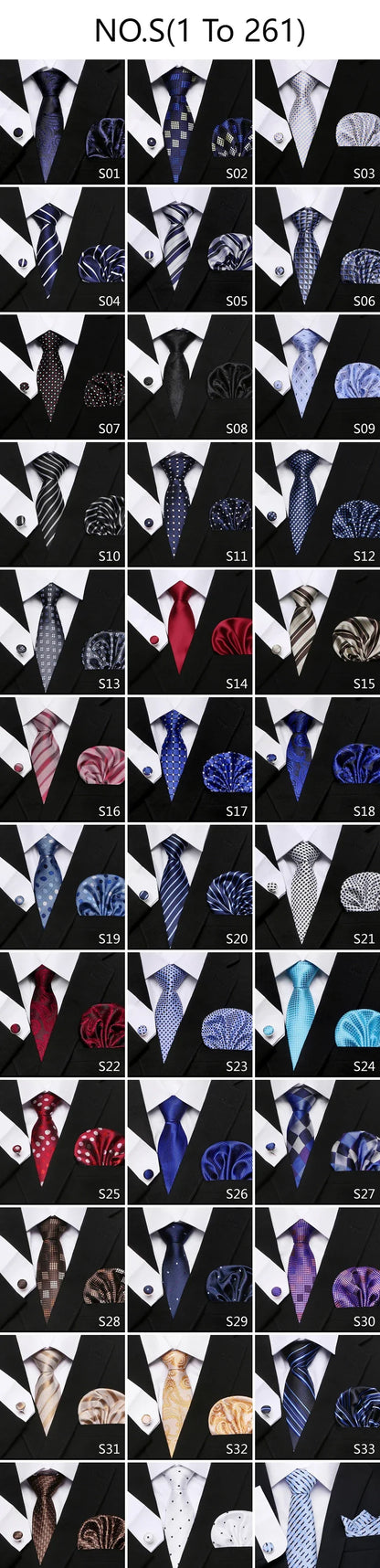 Hot Sale Holiday Gift Tie Pocket Squares Cufflink Set Necktie Dot Man Dark Grey Wedding Accessories Performance