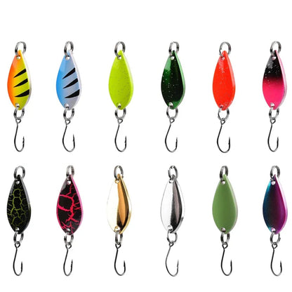 Metal Spoon Fishing Lure – Wobbler Jigging Bait, 2.5g/3.5g/5g, 12 Color Styles