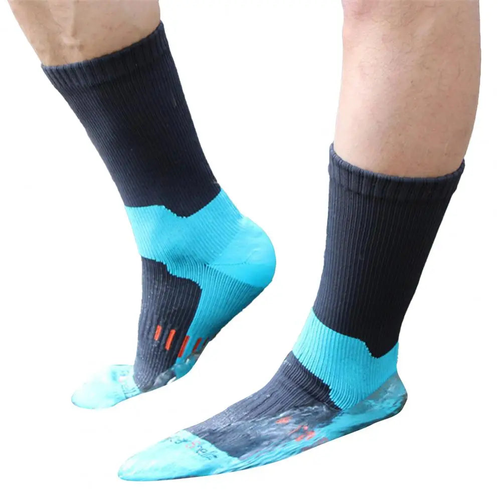 1 Pair Waterproof Hiking Socks Elastic Breathable Mid-Tube Skiing Socks Soft Foot Protection Wading Skiing Socks For Winter