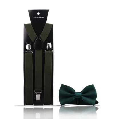 Elegant Fashion Adult Men's Suspenders And Bow Tie Two Pcs Set Harness Man For Pants Gentleman Suit Accessories Wedding Business