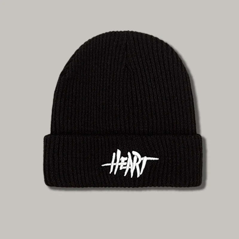Rimiut Funny Letter Knitted Men Women Beanies Black & White Autumn Winter Hip hop hats Thick Warm Beanie Caps for adult