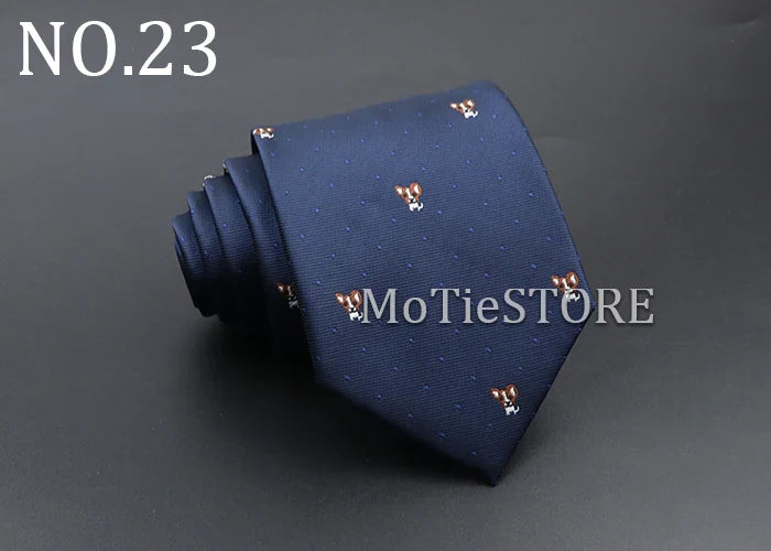 Men's Fashion Tie 8cm Blue Necktie Classic Plaid Striped Neck Tie Paisley Floral Neckties Daily Wear Cravat Wedding Party Gift