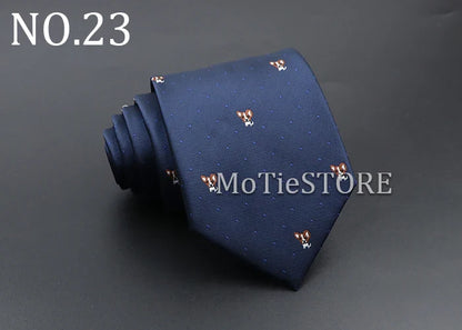 Men's Fashion Tie 8cm Blue Necktie Classic Plaid Striped Neck Tie Paisley Floral Neckties Daily Wear Cravat Wedding Party Gift