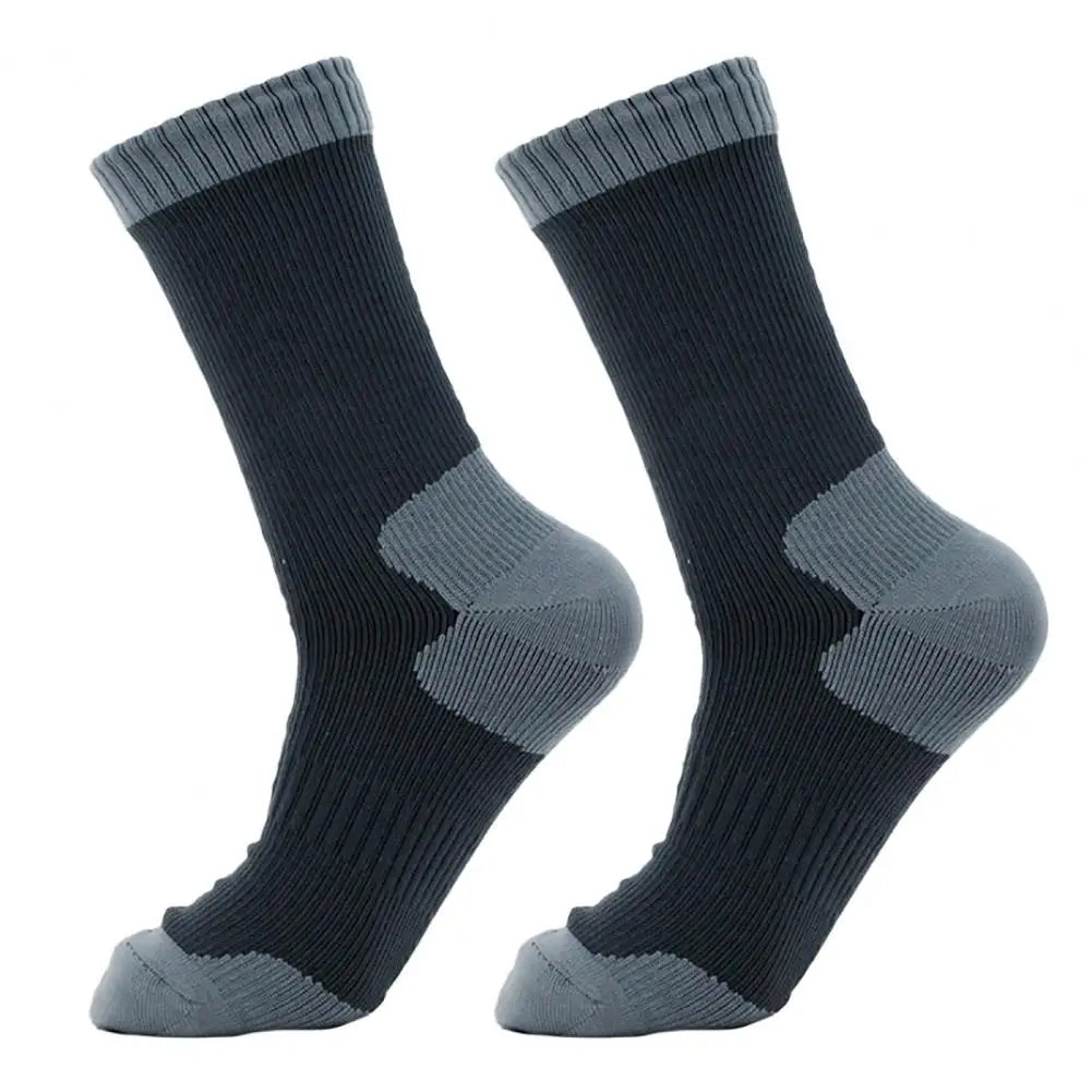 1 Pair Waterproof Hiking Socks Elastic Breathable Mid-Tube Skiing Socks Soft Foot Protection Wading Skiing Socks For Winter