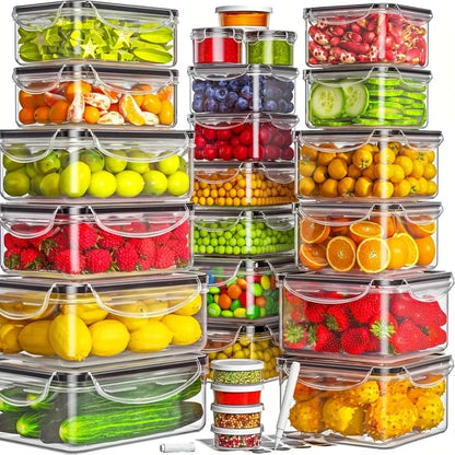 48-Piece BPA-Free Airtight Food Storage Set – 24 Containers & Lids with Labels