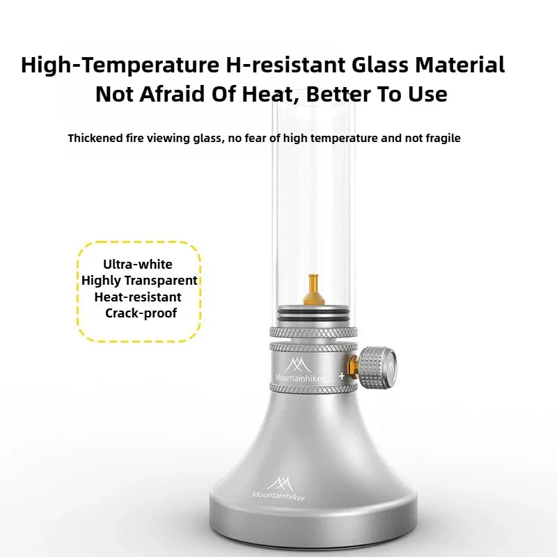 Retro Glass Gas Lantern – Outdoor Atmosphere Camping Light, Silver or Black