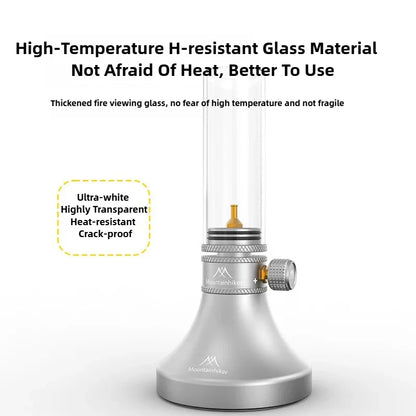 Retro Glass Gas Lantern – Outdoor Atmosphere Camping Light, Silver or Black
