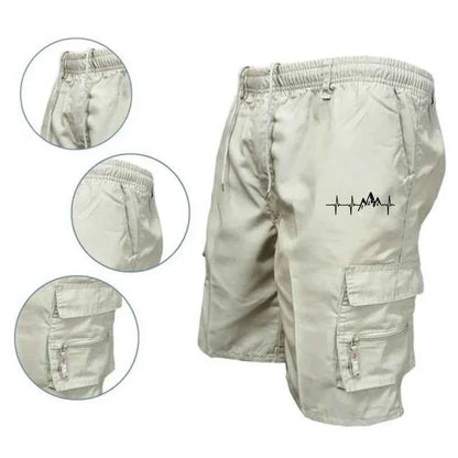 Men's Casual Work Shorts Multi-pocket Loose Drawstring Cargo Shorts Outdoor Sports Short Pants for Men Streetwear
