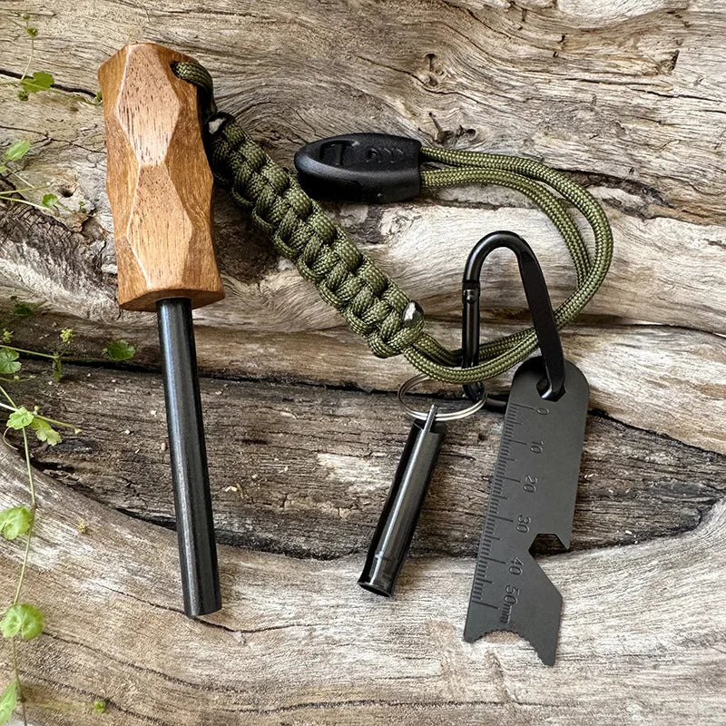 Magnesium Flint Rod Fire Starter – Portable Emergency Fire Steel Kit Lighters for Camping & Hiking