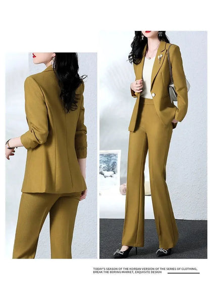 2025 Spring and Autumn New Fashion Blazer Coat Trousers Two Piece Women's Elegant Casual Suit Jacket Pants Set Female Clothing