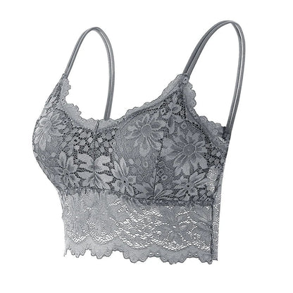 1PC Women Lace Bras Top Comfortable Bralette Solid Color Sexy Underwear Vest Female Hollow Out Wireless Lingerie Seamless Bra