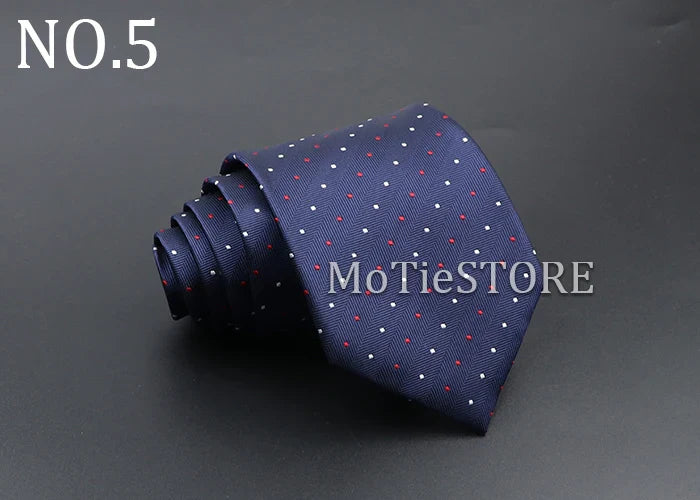 Men's Fashion Tie 8cm Blue Necktie Classic Plaid Striped Neck Tie Paisley Floral Neckties Daily Wear Cravat Wedding Party Gift