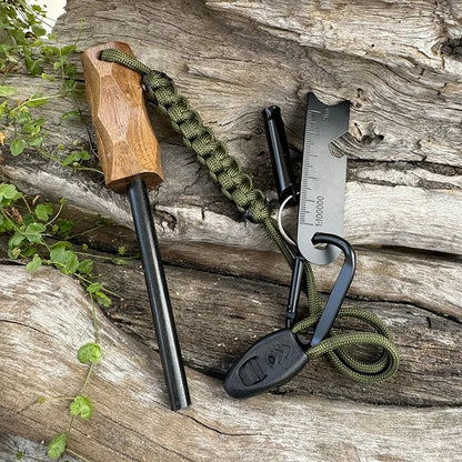 Magnesium Flint Rod Fire Starter – Portable Emergency Fire Steel Kit Lighters for Camping & Hiking