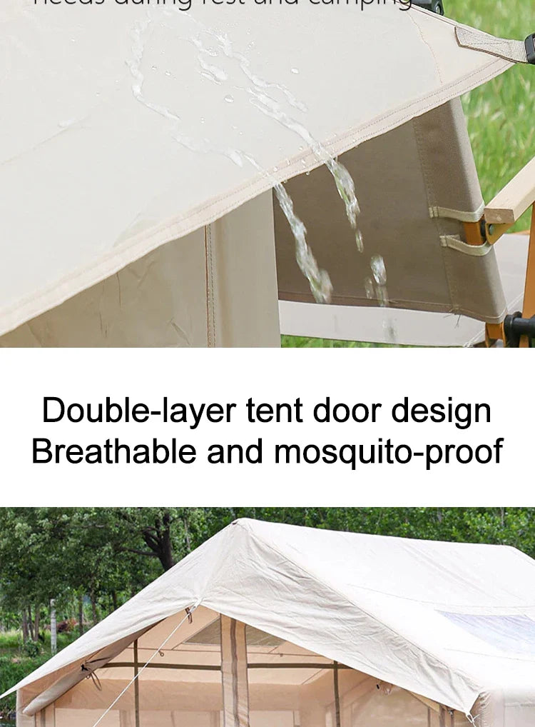 7.5㎡ Quick Setup Large Inflatable Tent with Pump Windproof 420D Oxford Fabric Instant Air Tent for Camping Beach Party Garden